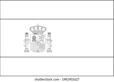 outline of spain flag. vector illustration
