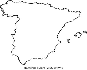 Contorno Espanha ícone do mapa ilustração de stock