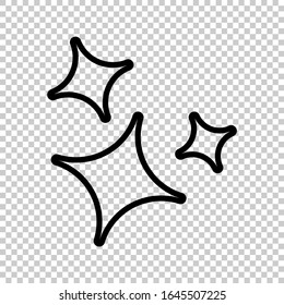 outline spark icon flat vector on transparent background