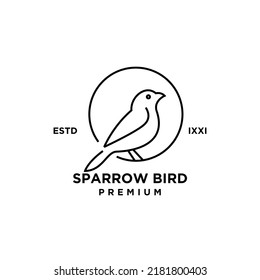 outline sparrow logo vector illustration design on white background