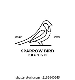 outline sparrow logo vector illustration design on white background