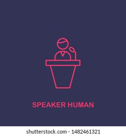 Outline speaker human icon.speaker human vector illustration. Symbol for web and mobile
