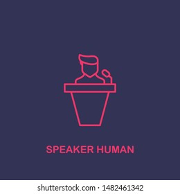 Outline speaker human icon.speaker human vector illustration. Symbol for web and mobile