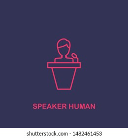Outline speaker human icon.speaker human vector illustration. Symbol for web and mobile