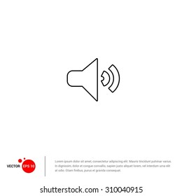 Outline Speaker icon, vector illustration. Flat design style