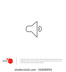 Outline Speaker icon, vector illustration. Flat design style