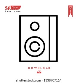 Outline speaker Icon. speaker icon vector isolated on white background. Graphic design, material-design, Best sellerr icons, mobile application, UI / UX design, EPS 10 format vector