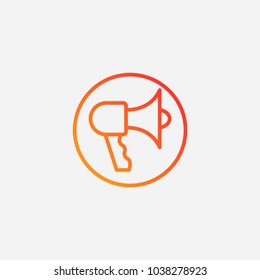 Outline speaker icon.gradient illustration isolated vector sign symbol