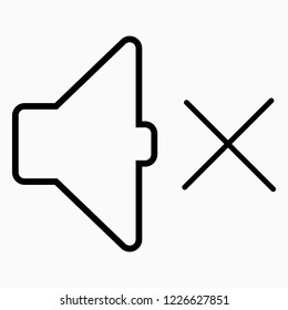 Outline speaker mute vector icon