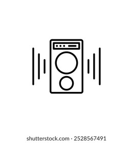 Outline of a speaker, representing audio devices or sound systems.
