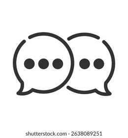 Outline speech bubble icon simple silhouette flat style vector illustration on white background.