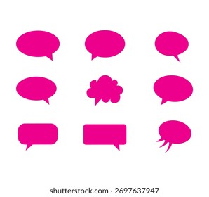 Outline Speech Bubble Pink Icon Pack - Chat de Vector, Elementos de diálogo y cómic, archivo de Vector.