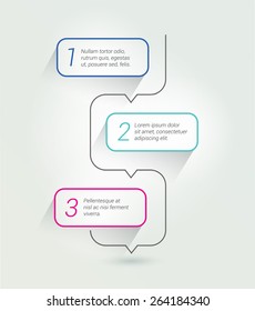 Outline speech bubble template. Info graphics elements. Numbered scheme. 