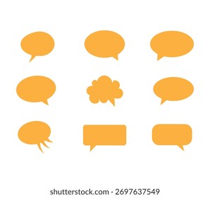 Gliederungssprachblase Gelbes Symbolpaket - Vektorchat, Dialog- und Comic-Elemente, Vektordatei.