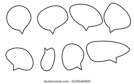 Outline Speech Bubbles: A Collection of Conversation Prompts and Thought Balloons for Dialogue and Text Presentation in Various Shapes and Styles