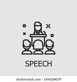 Outline speech vector icon. Speech illustration for web, mobile apps, design. Speech vector symbol.