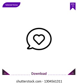 Outline speech-bubble icon isolated on white background. Line pictogram. mobile application, logo, user interface. Editable stroke. EPS10 format vector