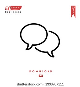 Outline speech-bubble icon vector isolated on white background. Graphic design, material-design, Best sellerr icons, mobile application, UI / UX design, EPS 10 format vector