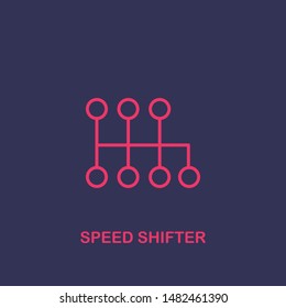 Outline speed shifter icon.speed shifter vector illustration. Symbol for web and mobile