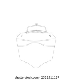 Outline Speedboat isolated vector illustration. Luxury and expensive boat.