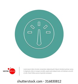 Outline Speedo meter Icon, Vector Illustration, Flat pictogram icon