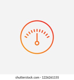 Outline speedometer icon,gradient illustration,vector sign symbol