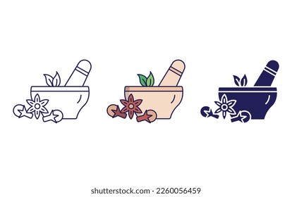 Outline Spices vector illustration icon