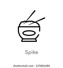 outline spike vector icon. isolated black simple line element illustration from asian concept. editable vector stroke spike icon on white background