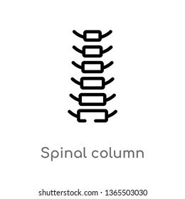 outline spinal column vector icon. isolated black simple line element illustration from medical concept. editable vector stroke spinal column icon on white background