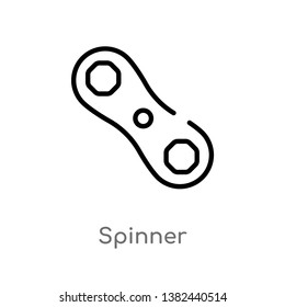 outline spinner vector icon. isolated black simple line element illustration from entertainment and arcade concept. editable vector stroke spinner icon on white background