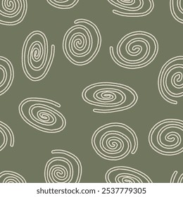 Outline Spiral Vector Seamless Pattern illustration for Print, Wallpaper, Decoration.