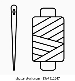 Outline spool of thread vector icon