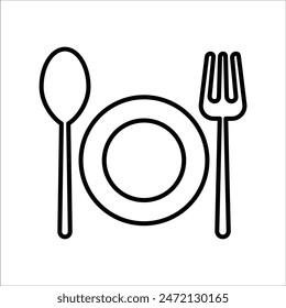 outline spoon and fork (2) icon