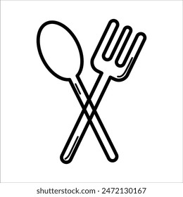 outline spoon and fork icon