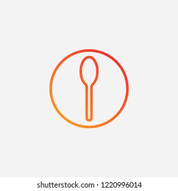 Outline spoon icon,gradient illustration,vector dinner sign symbol