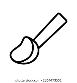 Outline spoon vector icon illustration