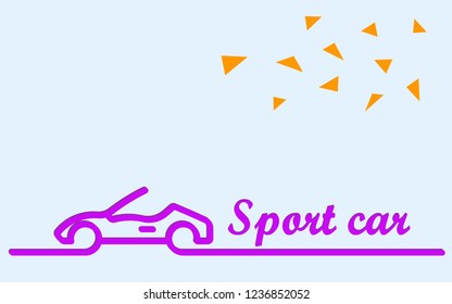 Outline sport car banner pixel perfect vector