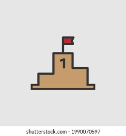Outline sport podium vector icon