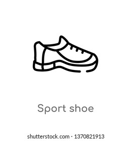 outline sport shoe vector icon. isolated black simple line element illustration from blogger and influencer concept. editable vector stroke sport shoe icon on white background