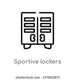outline sportive lockers vector icon. isolated black simple line element illustration from american football concept. editable vector stroke sportive lockers icon on white background