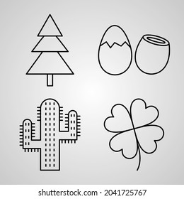 Outline Spring Icons isolated on White Background
