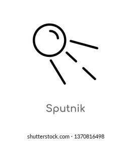 outline sputnik vector icon. isolated black simple line element illustration from astronomy concept. editable vector stroke sputnik icon on white background