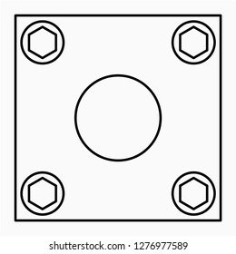 Outline square flange vector icon