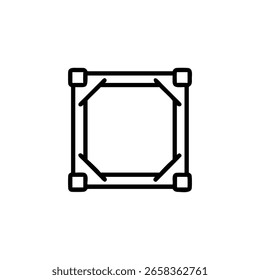 Esquema de un marco cuadrado con Asistencias diagonales