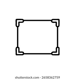 Outline a square frame with rounded corner brackets border