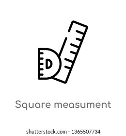 outline square measument vector icon. isolated black simple line element illustration from measurement concept. editable vector stroke square measument icon on white background