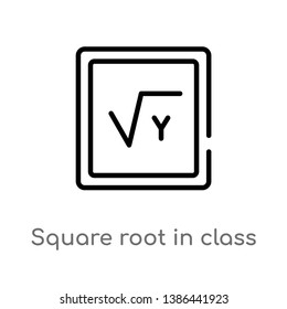 outline square root in class vector icon. isolated black simple line element illustration from education concept. editable vector stroke square root in class icon on white background
