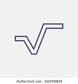 Outline square root  icon illustration isolated vector sign symbol
