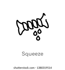 outline squeeze vector icon. isolated black simple line element illustration from cleaning concept. editable vector stroke squeeze icon on white background