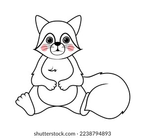 Outline squirrel concept. Charming and adorable character sitting. Forest dweller and wildlife. Toy or mascot for children. Sticker for social networks and messengers. Cartoon flat vector illustration